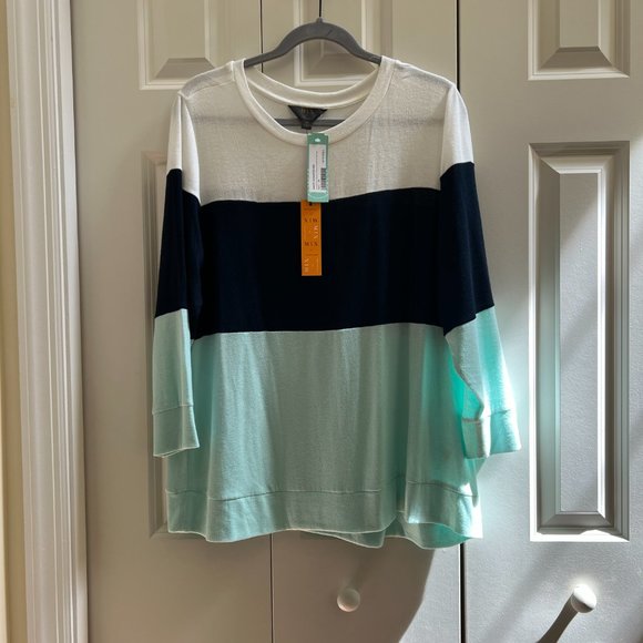 41 Hawthorn Sweaters - MIX by 41 Hawthorn Arnold Colorblock Knit Top - Size 2X NWT
